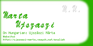 marta ujszaszi business card